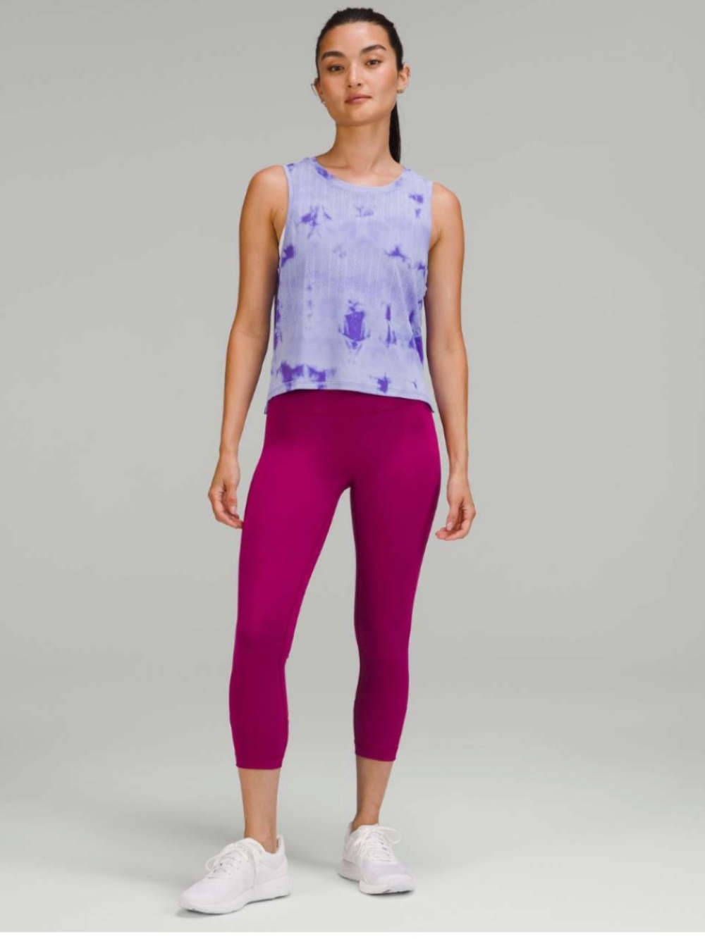 Lululemon Train to Be Tank Top, Rain Stripe Marble Dye Charged Indigo, Size 8